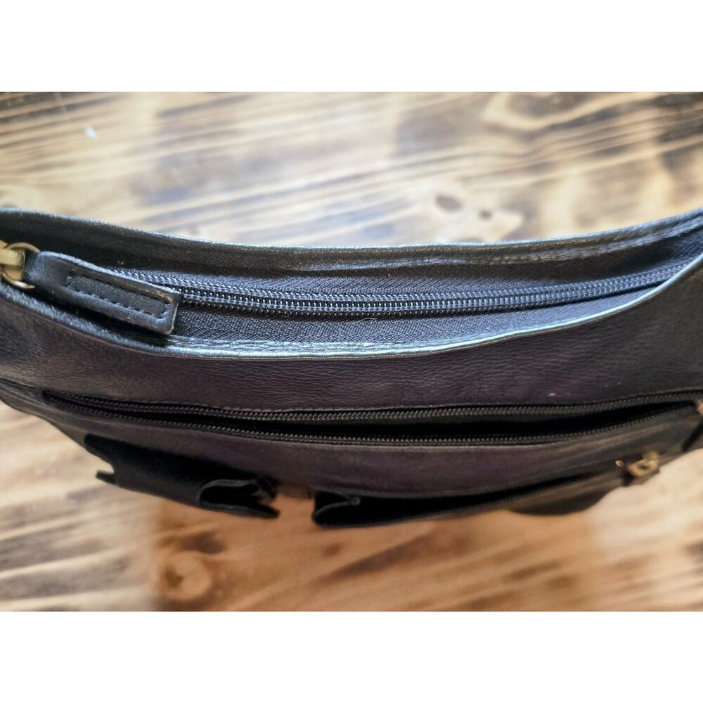 JP Ourse & Cie Bolivia Black Leather Cross Body Traveler Bag Unisex Handbag - Picture 9 of 12